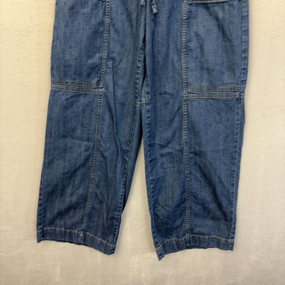 Banana Republic Wide Leg Pull On Jeans Womens Medium Tall MT Blue Mid Rise 2025 - Picture 6 of 9
